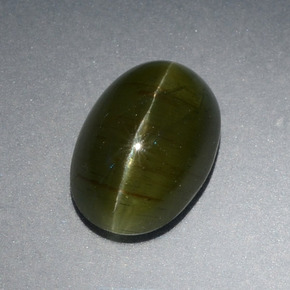 Cat's Eye Apatite Gemstone in 11.4 x 7.8 mm Size for Sale, Cat's Eye Apatite Stone in Yellow Green Color