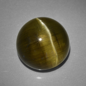 14.6ct Round Cabochon Greenish Golden Cat's Eye Apatite Gem for sale 14.6ct Round Cabochon Greenish Golden Cat's Eye Apatite Gem (ID: 413958)