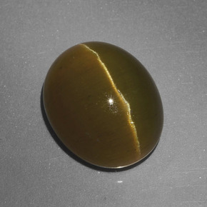 8.22 ct Green Cat's Eye Apatite Stone, Natural Cat's Eye Apatite in Oval Cabochon Shape for Sale