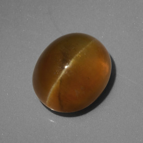 4.62 ct Green Cat's Eye Apatite Gemstone, Cat's Eye Apatite Gem in Oval Cabochon Shape for Sale.