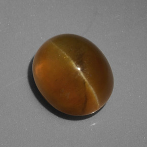 4.62 ct Green Cat's Eye Apatite Stone, Natural Cat's Eye Apatite in Oval Cabochon Shape for Sale