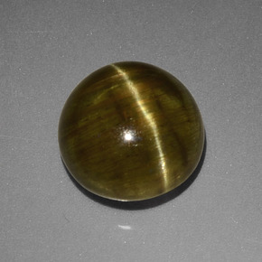 Cat's Eye Apatite Gemstone in 9 mm (calibrated) Size for Sale, Cat's Eye Apatite Stone in Golden Green Color
