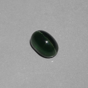 2.58 ct Green Cat's Eye Apatite Stone, Natural Cat's Eye Apatite in Oval Cabochon Shape for Sale