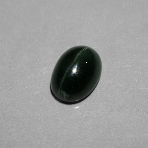 3.27 ct Green Cat's Eye Apatite Stone, Natural Cat's Eye Apatite in Oval Cabochon Shape for Sale