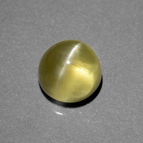 Cat's Eye Apatite Gemstone in 10 mm (calibrated) Size for Sale, Cat's Eye Apatite Stone in Greenish Golden Color