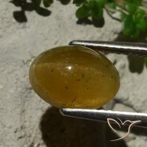 Cat's Eye Apatite Gemstone in 10.6 x 7.9 mm Size for Sale, Cat's Eye Apatite Stone in Light Brown Color
