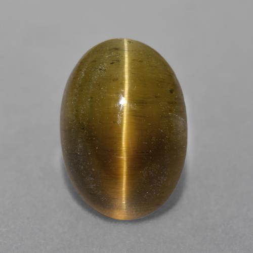 Warm Brown Апатит Кошачий Глаз Камень - 4.7ct Овал Кабошон (ID: 483914)