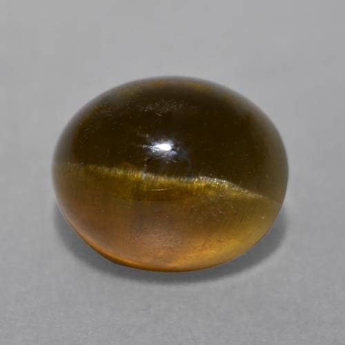 7.22 ct Brown Cat's Eye Apatite Stone, Natural Cat's Eye Apatite in Oval Cabochon Shape for Sale