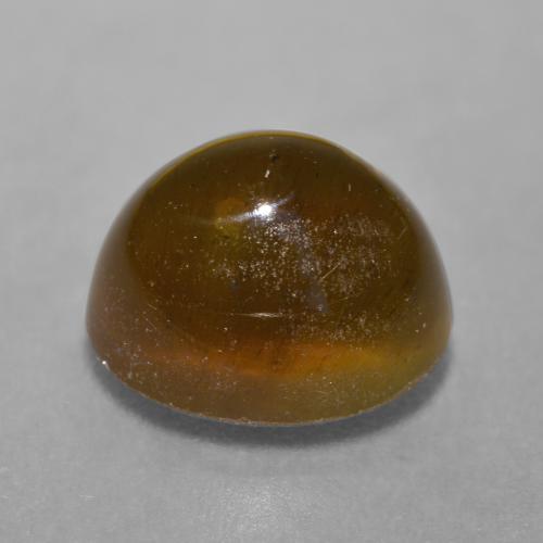 Cat's Eye Apatite Gemstone in 11.4 x 9.4 mm Size for Sale, Cat's Eye Apatite Stone in Deep Orange Brown Color