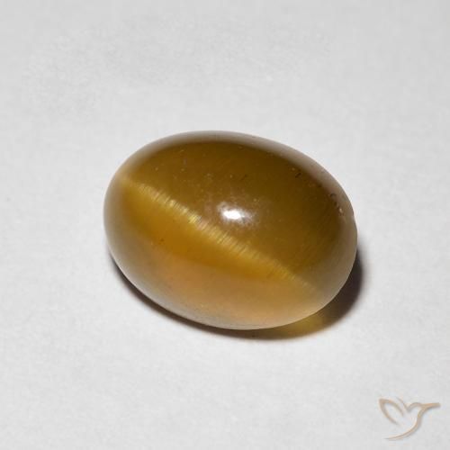 1.94 ct Brown Cat's Eye Apatite Stone, Natural Cat's Eye Apatite in Oval Cabochon Shape for Sale
