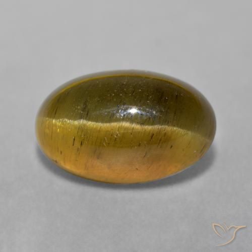 4.78 ct Brown Cat's Eye Apatite Stone, Natural Cat's Eye Apatite in Oval Cabochon Shape for Sale