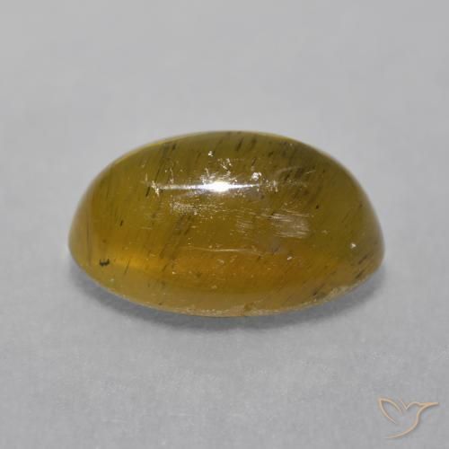 Cat's Eye Apatite Gemstone in 12 x 8 mm (calibrated) Size for Sale, Cat's Eye Apatite Stone in Warm Brown Color
