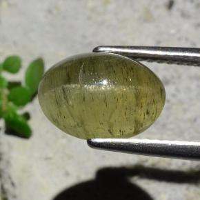 Cat's Eye Apatite Gemstone in 10.7 x 7.8 mm Size for Sale, Cat's Eye Apatite Stone in Deep Green Color