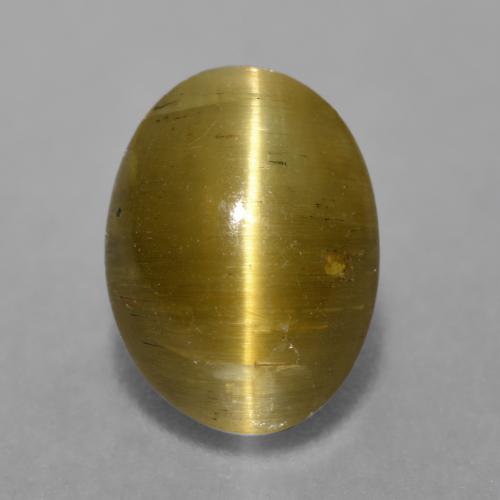 Warmes Braun Apatit-Katzenauge Edelstein - 3.4ct Oval Cabochon (ID: 485992)