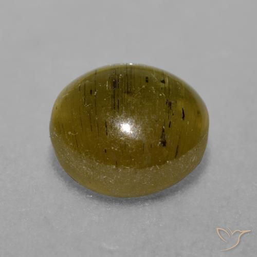 Cat's Eye Apatite Gemstone in 8 mm (calibrated) Size for Sale, Cat's Eye Apatite Stone in Medium Brown Color