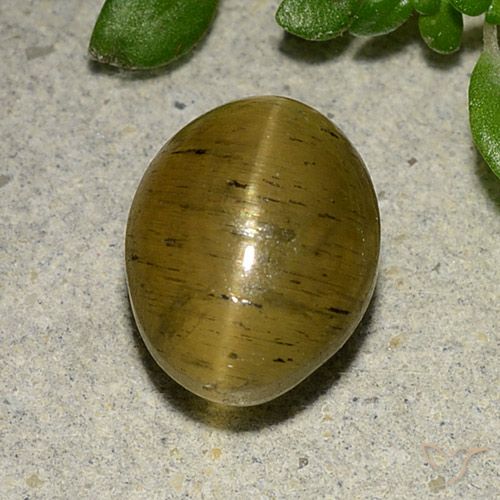 Apatite gialla a occhio di gatto da 4,09 ct, taglio ovale da 9,9 x 7,7 mm dal Kenya, Photo A
