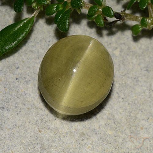Apatite gialla a occhio di gatto da 3,09 ct, taglio ovale da 8,1 x 7,4 mm dal Kenya, Photo A