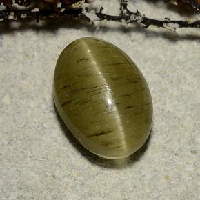 Cat's Eye Apatite Gemstone in 10 x 7 mm Size for Sale, Cat's Eye Apatite Stone in Yellow Green Color