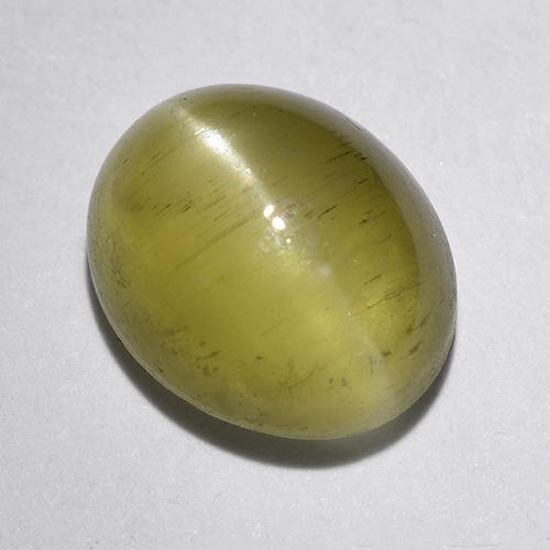 1.97 ct Yellow Cat's Eye Apatite Stone, Natural Cat's Eye Apatite in Oval Cabochon Shape for Sale
