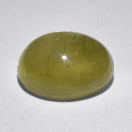 Cat's Eye Apatite Gemstone in 8.1 x 6.6 mm Size for Sale, Cat's Eye Apatite Stone in Light Yellow Color