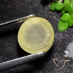 Cat's Eye Apatite Gemstone in 8 mm (calibrated) Size for Sale, Cat's Eye Apatite Stone in Medium Yellow Color