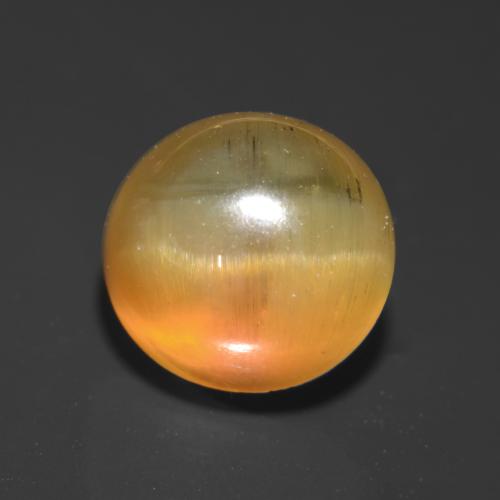 2.18 ct Golden Cat's Eye Apatite Stone, Natural Cat's Eye Apatite in Round Cabochon Shape for Sale