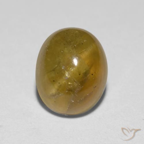 Apatite gialla a occhio di gatto da 1,76 ct, taglio ovale da 7,5 x 6 mm dal Kenya, Photo A