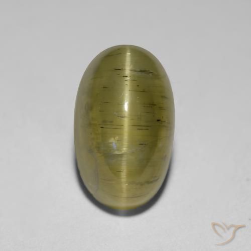 Apatite gialla a occhio di gatto da 2,95 ct, taglio ovale da 9,8 x 5,9 mm dal Kenya, Photo A