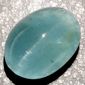 15.56 ct Green Cat's Eye Aquamarine Gemstone, Cat's Eye Aquamarine Gem in Oval Cabochon Shape for Sale.