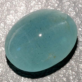 11.04 ct Green Cat's Eye Aquamarine Gemstone, Cat's Eye Aquamarine Gem in Oval Cabochon Shape for Sale.