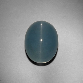 11.25 ct Green Cat's Eye Aquamarine Stone, Natural Cat's Eye Aquamarine in Oval Cabochon Shape for Sale