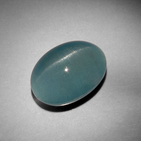 12.46 ct Green Cat's Eye Aquamarine Gemstone, Cat's Eye Aquamarine Gem in Oval Cabochon Shape for Sale.