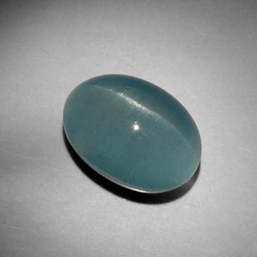12.46 ct Green Cat's Eye Aquamarine Stone, Natural Cat's Eye Aquamarine in Oval Cabochon Shape for Sale