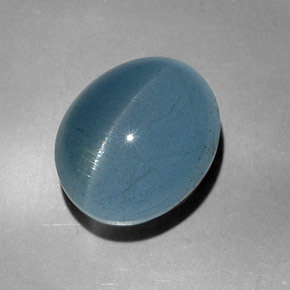 13.56 ct Green Cat's Eye Aquamarine Gemstone, Cat's Eye Aquamarine Gem in Oval Cabochon Shape for Sale.