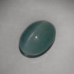 6.79 ct Green Cat's Eye Aquamarine Gemstone, Cat's Eye Aquamarine Gem in Oval Cabochon Shape for Sale.