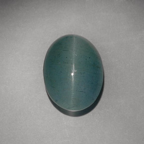 6.79 ct Green Cat's Eye Aquamarine Stone, Natural Cat's Eye Aquamarine in Oval Cabochon Shape for Sale