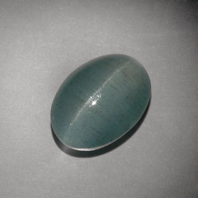 Cat's Eye Aquamarine Gemstone in 14 x 10 mm (calibrated) Size for Sale, Cat's Eye Aquamarine Stone in Blue-Green Color