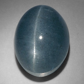 17.47 ct Green Cat's Eye Aquamarine Stone, Natural Cat's Eye Aquamarine in Oval Cabochon Shape for Sale