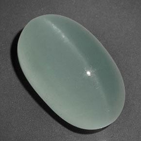 11.88 ct Green Cat's Eye Aquamarine Stone, Natural Cat's Eye Aquamarine in Oval Cabochon Shape for Sale