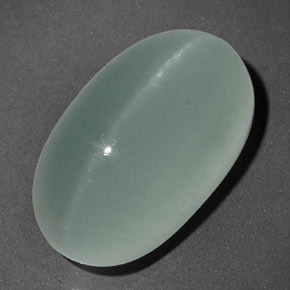 Cat's Eye Aquamarine Gemstone in 16.9 x 9.9 mm Size for Sale, Cat's Eye Aquamarine Stone in Blue-Green Color