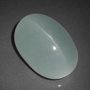 11.84 ct Blue Cat's Eye Aquamarine Stone, Natural Cat's Eye Aquamarine in Oval Cabochon Shape for Sale