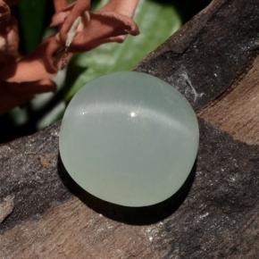7.75 ct Turquoise Cat's Eye Aquamarine Stone, Natural Cat's Eye Aquamarine in Oval Cabochon Shape for Sale