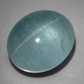 11.08 ct Green Cat's Eye Aquamarine Stone, Natural Cat's Eye Aquamarine in Oval Cabochon Shape for Sale