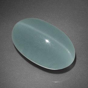 Cat's Eye Aquamarine Gemstone in 18.8 x 11.6 mm Size for Sale, Cat's Eye Aquamarine Stone in Pale Blue-Green Color