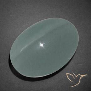 12.96 ct Turquoise Cat's Eye Aquamarine Stone, Natural Cat's Eye Aquamarine in Oval Cabochon Shape for Sale