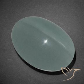 Cat's Eye Aquamarine Gemstone in 16.3 x 11.5 mm Size for Sale, Cat's Eye Aquamarine Stone in Light Bluish Green Color