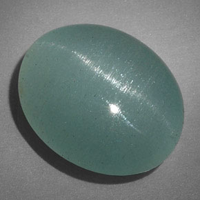 12.01 ct Green Cat's Eye Aquamarine Stone, Natural Cat's Eye Aquamarine in Oval Cabochon Shape for Sale