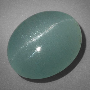 Cat's Eye Aquamarine Gemstone in 16.7 x 13.8 mm Size for Sale, Cat's Eye Aquamarine Stone in Blue-Green Color
