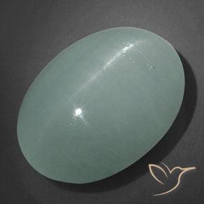 Cat's Eye Aquamarine Gemstone in 22.5 x 16.3 mm Size for Sale, Cat's Eye Aquamarine Stone in Light Bluish Green Color
