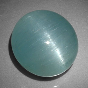 12.01 ct Green Cat's Eye Aquamarine Stone, Natural Cat's Eye Aquamarine in Oval Cabochon Shape for Sale
